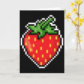 Carte Pixel Strawberry Jeu Vidéo Halloween 80s  (Fleur jaune)