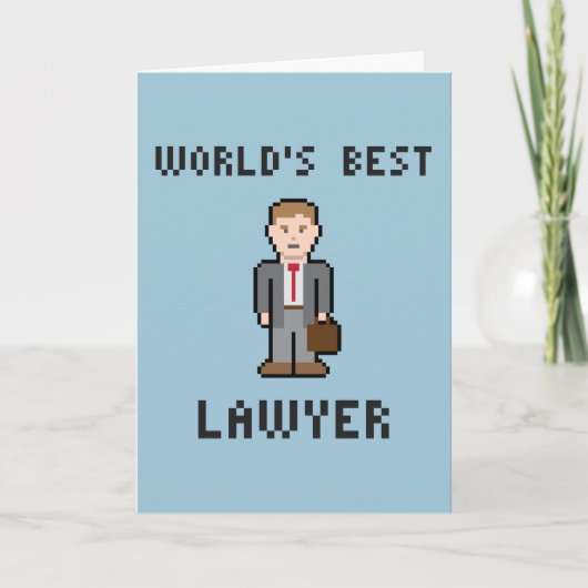 Carte Pixel World's Best Lawyer Greeting Card (Devant)