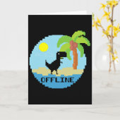 Carte Pixelated Dinosaur Vacation Tech Enthusiasts Coder (Fleur jaune)