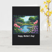 Carte pixelisée pour la fête des Mères (Fleur jaune)