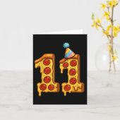 Carte Pizza 11e anniversaire 11 ans Vieux Casquette de p (Fleur jaune)