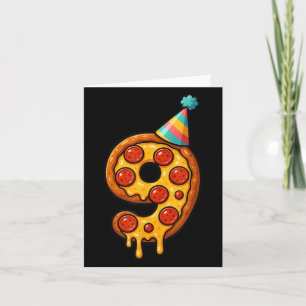 Carte Pizza 9e anniversaire 9 ans Vieux parti Casquette 