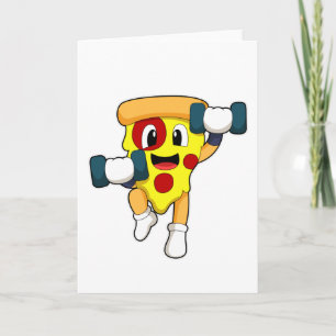Carte Pizza à la salle de sport avec haltères