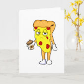 Carte Pizza au fromage et café Salami (Fleur jaune)