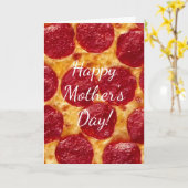 Carte pizza aux pepperonis pour la fête des mères (Fleur jaune)