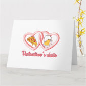 Carte Pizza bière de date de la Saint-Valentin (Fleur jaune)