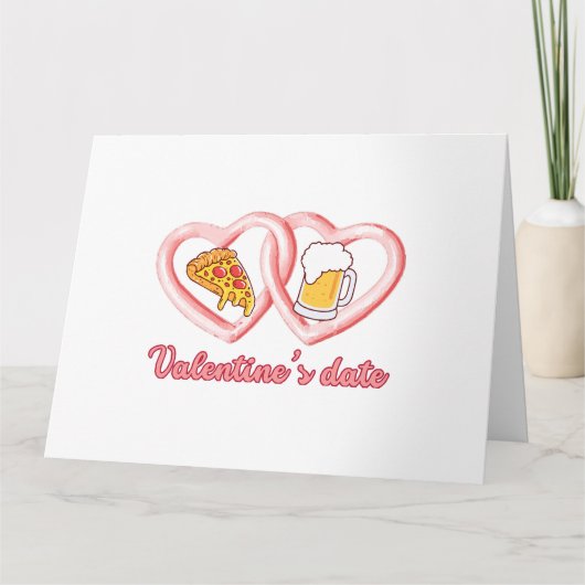 Carte Pizza bière de date de la Saint-Valentin (Devant)