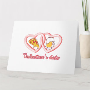 Carte Pizza bière de date de la Saint-Valentin