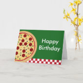 Carte Pizza Bonne fête d'anniversaire (Fleur jaune)
