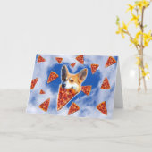 Carte Pizza de Chien de Corgi (Fleur jaune)