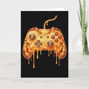 Carte Pizza de joueur drôle de garçon passionné de jeu v