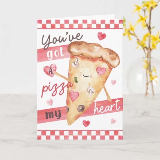 Carte Pizza de la Saint-Valentin - T'as une pizza dans l (Fleur jaune)