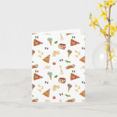 Carte Pizza italienne Pâtes Tiramisu Motif (Fleur jaune)