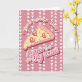 Carte Pizza My Heart Amore Valentine Love Card (Fleur jaune)