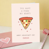 Carte Pizza My Heart Kids Classroom Saint-Valentin