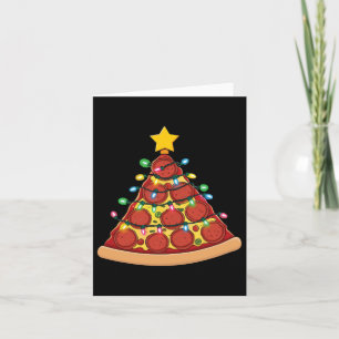 Carte Pizza Noël Arbre Lumières Noël Garçons Hommes Crus