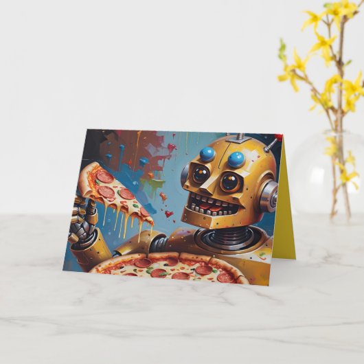 Carte pizza robot (Fleur jaune)