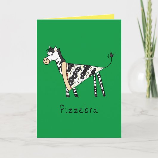Carte Pizzebra Pizza Zebra Cute Food Greeting Card (Devant)