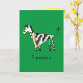 Carte Pizzebra Pizza Zebra Cute Food Greeting Card (Fleur jaune)