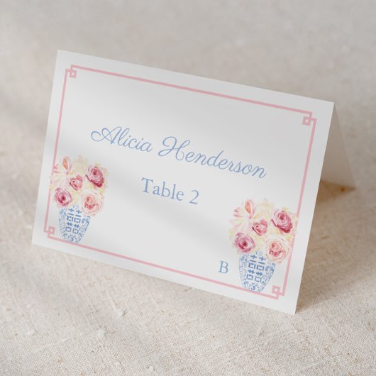 Carte Place Baby shower Plutôt Rose Et Bleu Floral