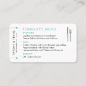 Carte Place Carte Mini Menu Plan Passe d'embarquem (Dos)