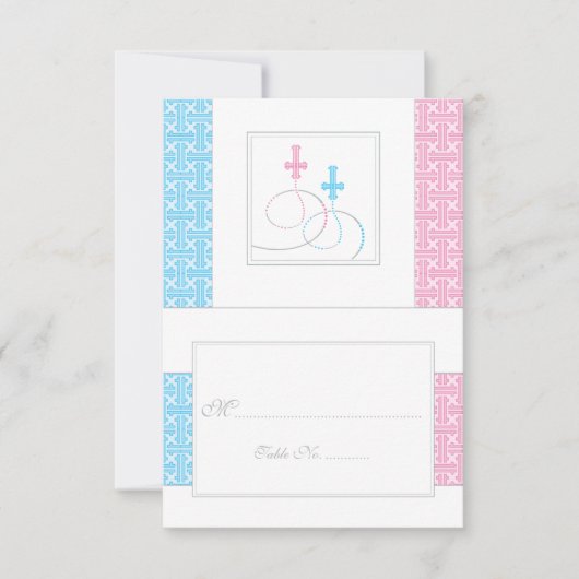 Carte Place de la table de baptême Twins| Vous ave (Devant)