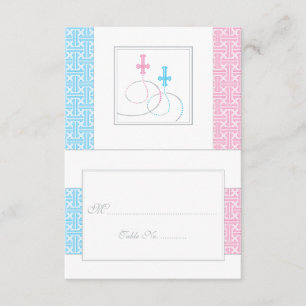 Carte Place de la table de baptême Twins  Vous ave