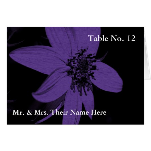 Carte Place de la table de tournesol violet (Devant Horizontal)