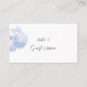 Carte Place & Escort avec hydrangée bleue (Devant)