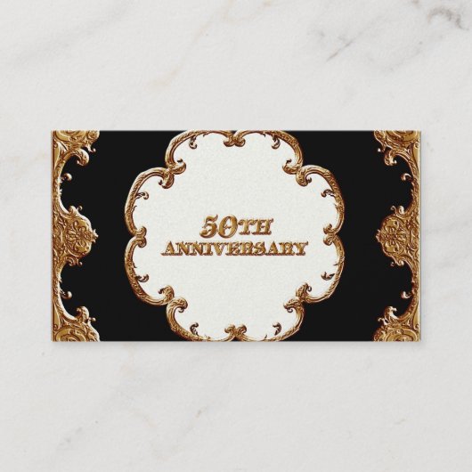 Carte Place - Golden French Swirl 50th Anniv (Devant)