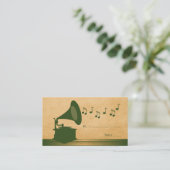 Carte Place Gramophone Vintage Vert (Debout devant)