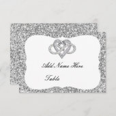 Carte Place Infinity Parties scintillant Argent Ta (Devant / Derrière)