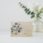 Carte Place Lovebirds Floral Bleu (Debout devant)