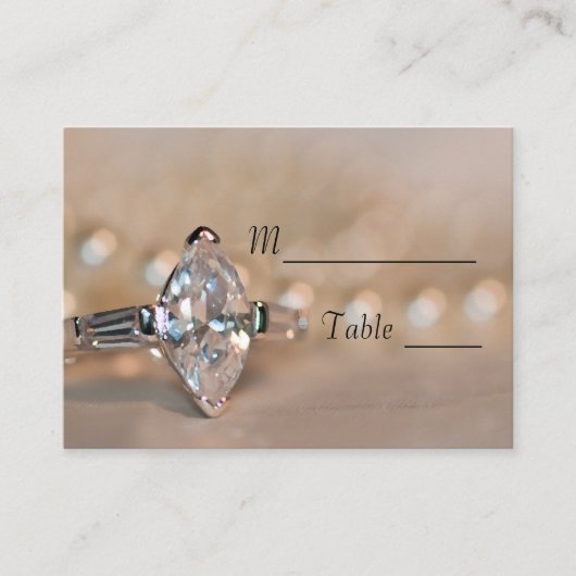 Carte Place Mariage Anneau Diamond Marquise (Devant)