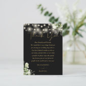 Carte Place Mariage Black Gold Green Merci (Debout devant)