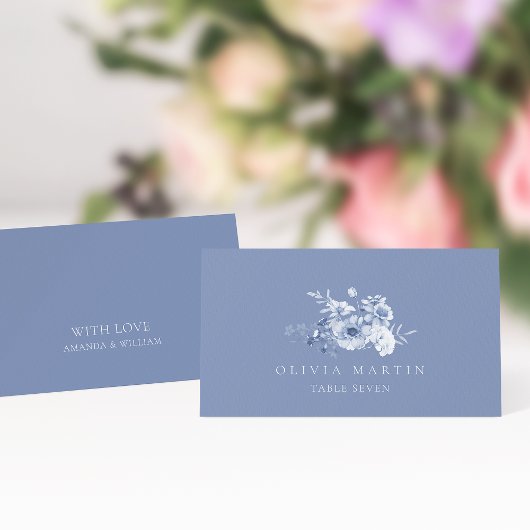 Carte Place Mariage bleu Dusty