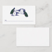Carte Place Mariage bleu marine, Peacock Turquoise (Devant / Derrière)