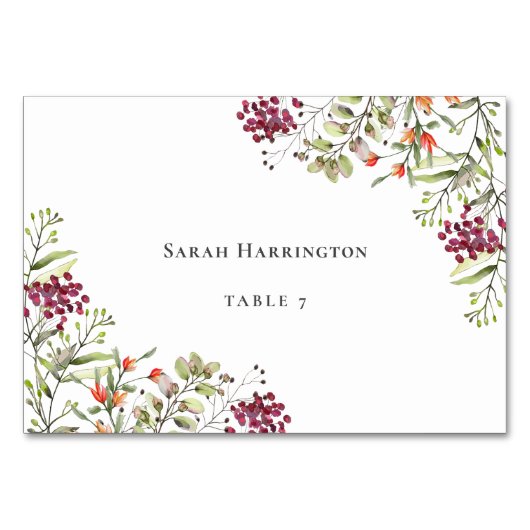 Carte Place Mariage fleur sauvage Meadow (Dos)
