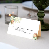 Carte Place Mariage Floral Peach Watercolor