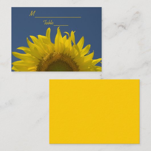 Carte Place Mariage Levante de tournesol (Devant / Derrière)