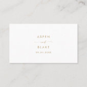 Carte Place Mariage moderne Gold Script (Dos)