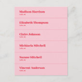 Carte Place Mariage rouge et rose rétro do-it-your (Devant)