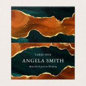 Carte Place Mariage turquoise, Burning Orange & Go (Outside Unfolded)