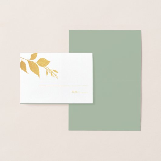 Carte Place Mariage vert Sage Fall Leaves (Affichage)