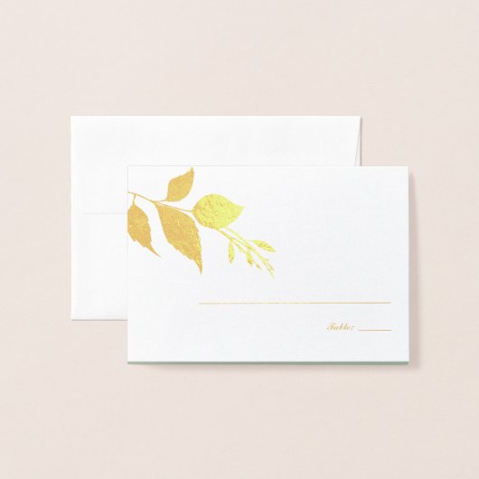 Carte Place Mariage vert Sage Fall Leaves (Devant avec enveloppe)
