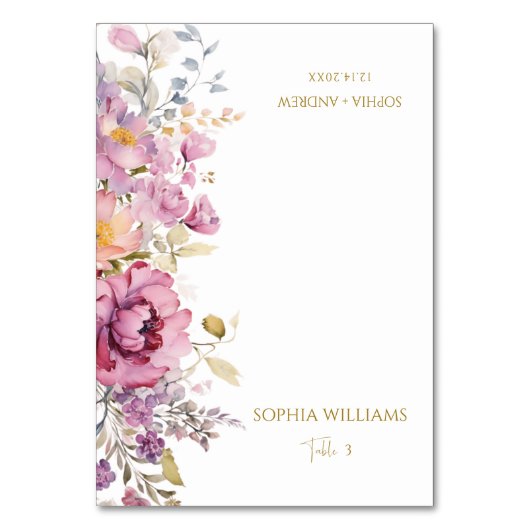 Carte Place Mariage violet Fleur sauvage (Par défaut)