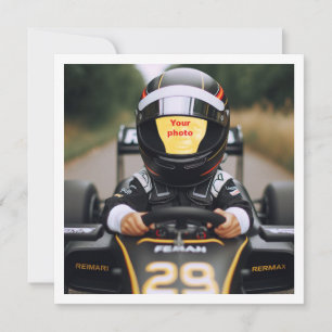 Carte Place mon visage dans l'image, voiture de course n