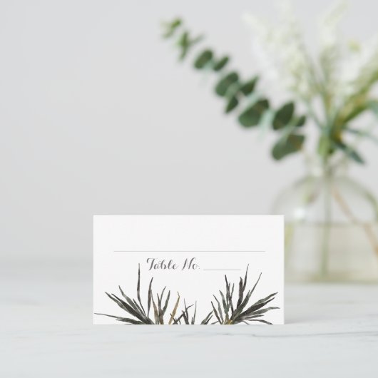 Carte Place Plat Feuille Tropical Mariage Palm Tre (Debout devant)
