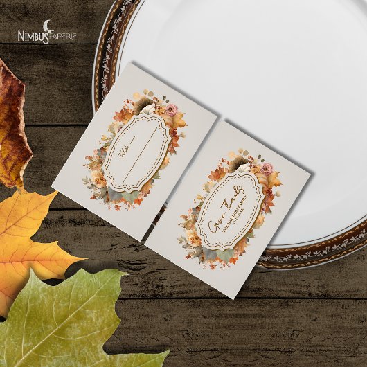 Carte Place Plat Thanksgiving Florals Muet