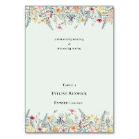 Carte Place pliable fleur sauvage Fern Mint Menu